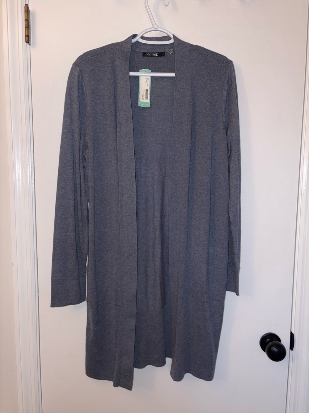 NIC+ZOE Heather Gray Open-Front Cardigan